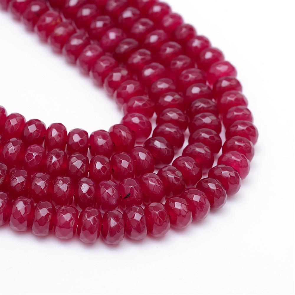 15 ACHAT PERLEN Edelsteine NATURAL 8mm RUBY ROT Rondell