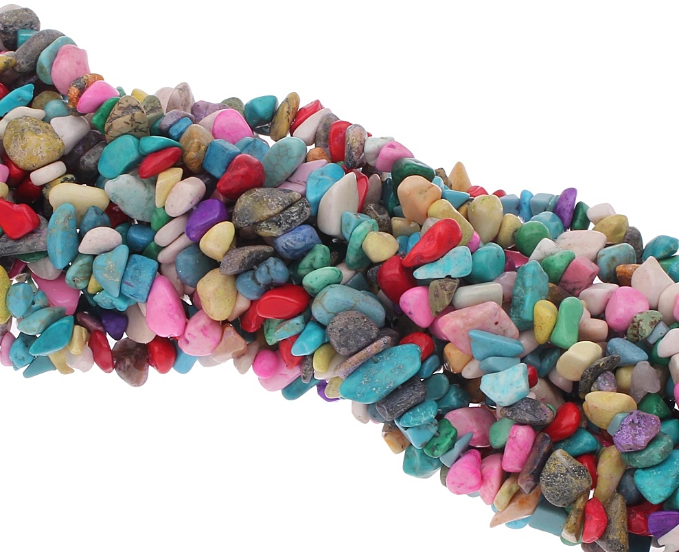 EDEL MIX BUNT EDELSTEIN PERLEN 125stk NATURSTEIN CHIPSFORM ...