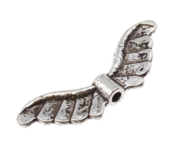 10 Angel Wings Metal Wings Beads 24mm Metallspacer Altsilber Best M447