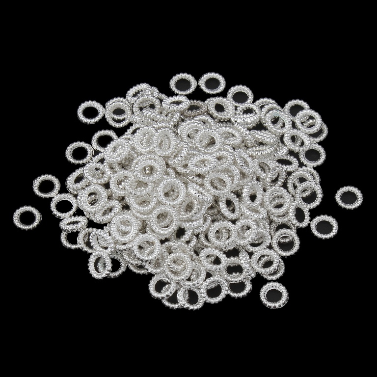 200 METALLPERLEN 5mm PERLEN METALL SPACER ZWISCHENTEILE BEADS SILBER